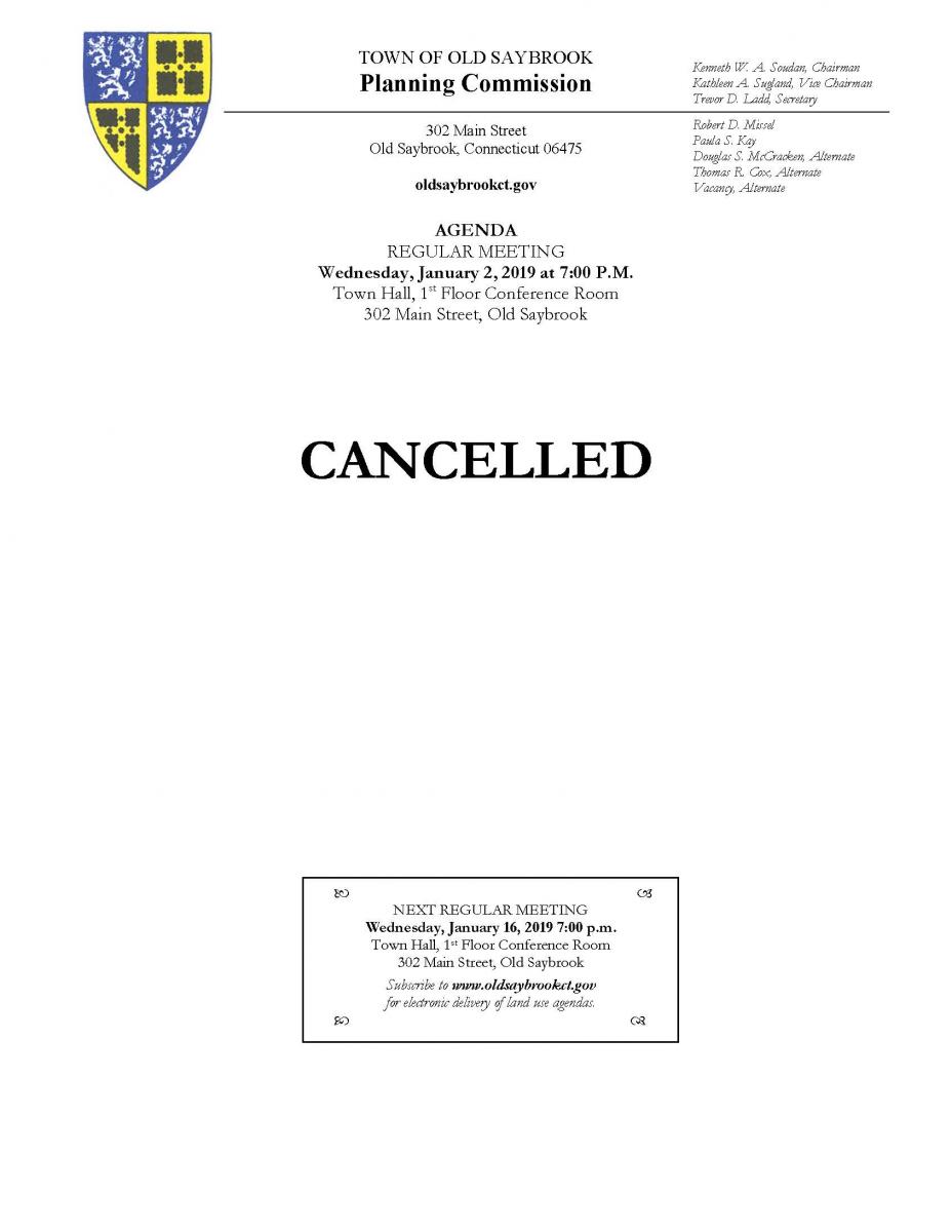 PC 1/2/19 Cancelled