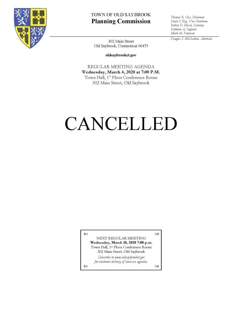 PC 3/4/20 Cancelled