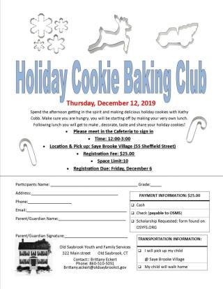 Holiday Cookie Backing Club 2019